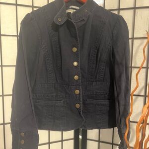 Tommy Hilfiger Navy Button-Up Utility Jacket